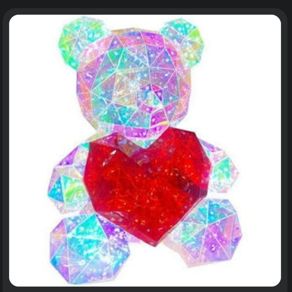 Luminous Holographic Iridescent LED Teddy Bear Lamp - Picture 2 of 7